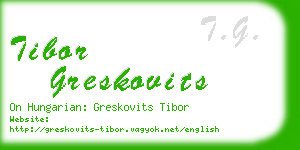 tibor greskovits business card